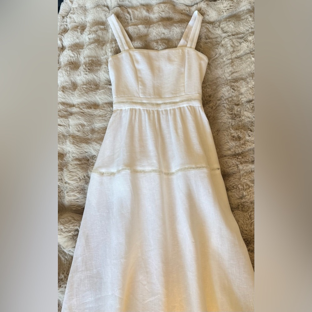 Reformation Everett Linen Dress in White. Brand new without tags,  never worn. - Picture 9 of 16
